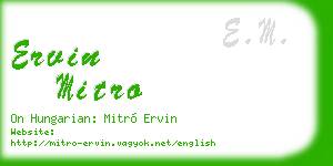 ervin mitro business card